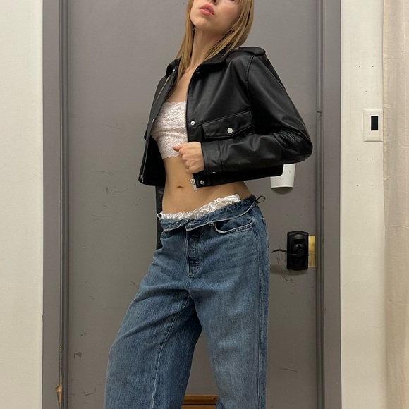 Deadwood Bella Cropped Moto Leather Jacket - Picture 8 of 8